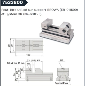 Etau à support ESV70 Erowa (ER-011599) ou 3R(601.7E-P)