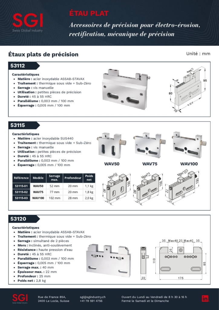 Étau plat